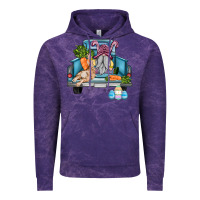 Cloud Purple easter truck with gnome and rabbit Vintage Hoodie - AdoDesignShop