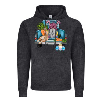 Vintage Black easter truck with gnome and rabbit Vintage Hoodie - AdoDesignShop
