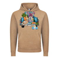Vintage Coffee easter truck with gnome and rabbit Vintage Hoodie - AdoDesignShop