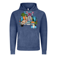 Vintage Denim easter truck with gnome and rabbit Vintage Hoodie - AdoDesignShop