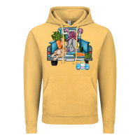 Vintage Mustard easter truck with gnome and rabbit Vintage Hoodie - AdoDesignShop