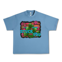 Pebble Blue stuck on you heart cactus serape leopard background Urban Heavy Tee - Jasminsmagicworld