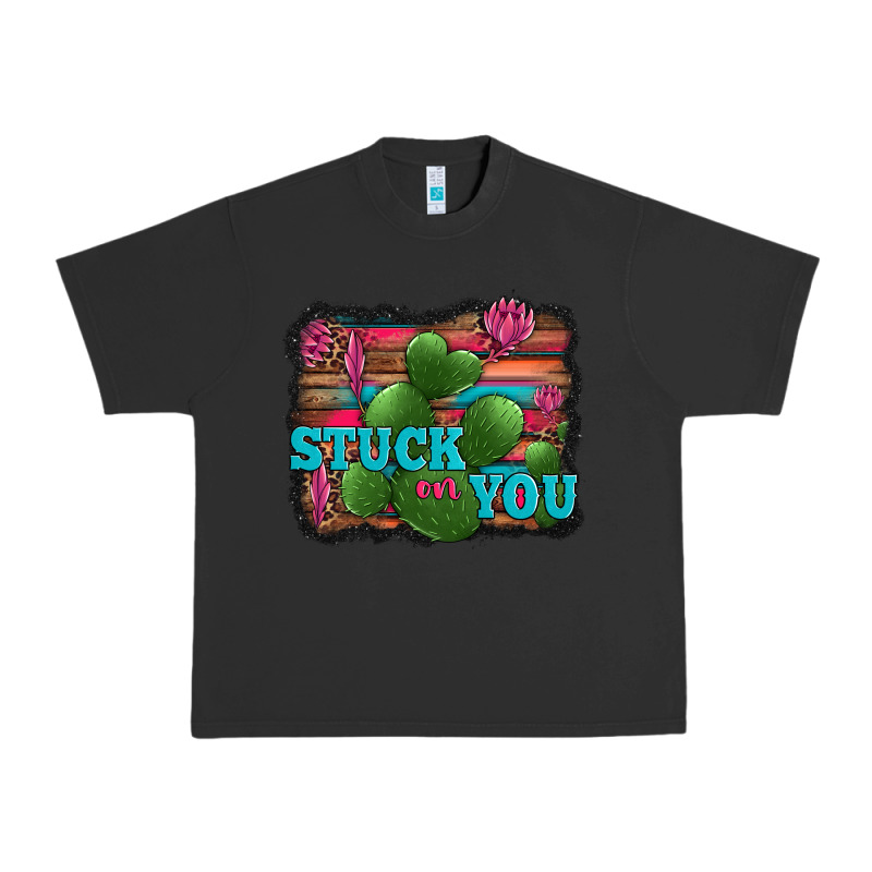 Stuck On You Heart Cactus Serape Leopard Background Urban Heavy Tee by Jasminsmagicworld | Teevron