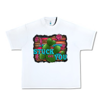 White stuck on you heart cactus serape leopard background Urban Heavy Tee - Jasminsmagicworld