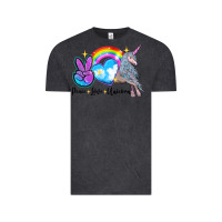 Vintage Black peace love unicorn Vintage Tee - LillyAllenDesigns