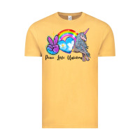 Vintage Mustard peace love unicorn Vintage Tee - LillyAllenDesigns
