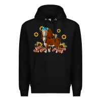 Black football hereford sunflower Premium Hoodie - JahusDesignShop