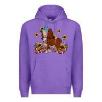 Purple football hereford sunflower Premium Hoodie - JahusDesignShop