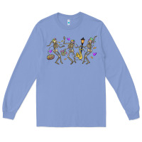 Colony Blue dancing skeletons mardi gras Long Sleeve Tee - MaliasSmallBusiness