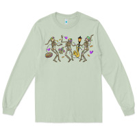 Matcha dancing skeletons mardi gras Long Sleeve Tee - MaliasSmallBusiness