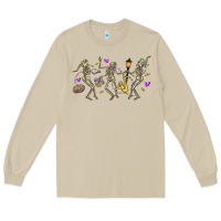 Mushroom dancing skeletons mardi gras Long Sleeve Tee - MaliasSmallBusiness