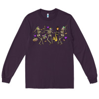 Plum dancing skeletons mardi gras Long Sleeve Tee - MaliasSmallBusiness