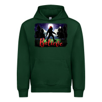 Forest Green bigfoot believe christmas Urban Hoodie - FaDigitalArtStudio