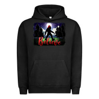 Pigment Black bigfoot believe christmas Urban Hoodie - FaDigitalArtStudio