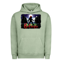 Pigment Oil Green bigfoot believe christmas Urban Hoodie - FaDigitalArtStudio