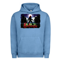 Pigment Pebble Blue bigfoot believe christmas Urban Hoodie - FaDigitalArtStudio