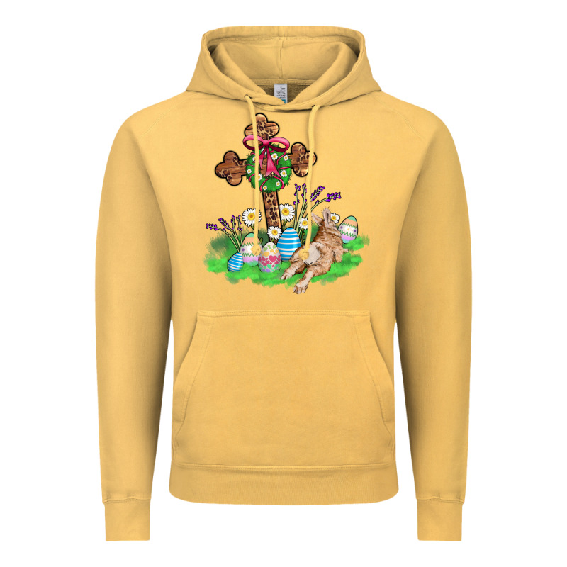 Religious Easter Bunny Cross Vintage Hoodie by AdoDesignShop | Teevron