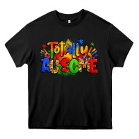 Black totally ausome autism Heavy Core Tee - Zillion Design Studio