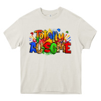 Cream totally ausome autism Heavy Core Tee - Zillion Design Studio
