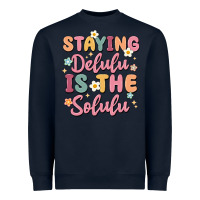 Navy staying delulu is the solulu Heavyweight Sweatshirt - MaliasSmallBusiness