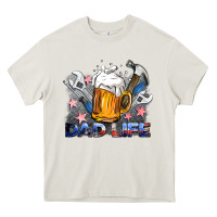 Cream dad life beer and tools Heavy Core Tee - BarkalooDesign