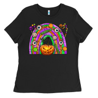 Black Halloween Rainbow Ladies Tee - texasbilliewilder
