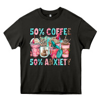 Asphalt 50 coffee 50 anxiety coffee cups Heavy Core Tee - Zillion Design Studio