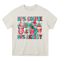 Cream 50 coffee 50 anxiety coffee cups Heavy Core Tee - Zillion Design Studio