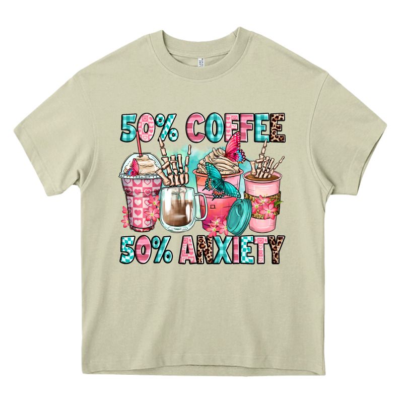 50 Coffee 50 Anxiety Coffee Cups Heavy Core Tee by Zillion Design Studio | Teevron