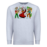 Heather Grey Mexican Skeletons Premium Sweatshirt - texasbilliewilder