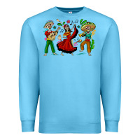 Ocean Blue Mexican Skeletons Premium Sweatshirt - texasbilliewilder