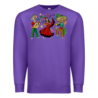Purple Mexican Skeletons Premium Sweatshirt - texasbilliewilder