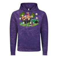 Cloud Purple easter truck with bunny Vintage Hoodie - AdoDesignShop