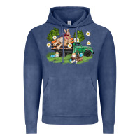 Vintage Denim easter truck with bunny Vintage Hoodie - AdoDesignShop