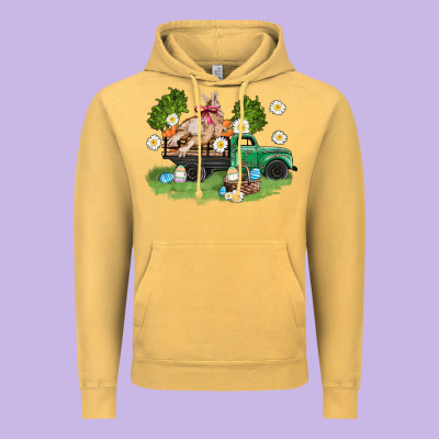 Easter Truck With Bunny Vintage Hoodie Designed By Adodesignshop