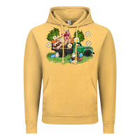 Vintage Mustard easter truck with bunny Vintage Hoodie - AdoDesignShop
