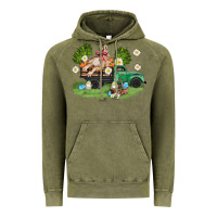 Vintage Olive easter truck with bunny Vintage Hoodie - AdoDesignShop