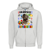 Dove Grey embrace differences Zipper Hoodie - LillyAllenDesigns