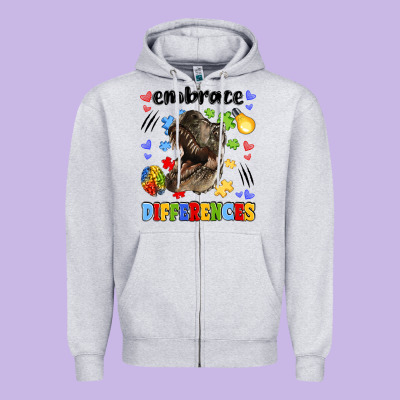 Embrace Differences Zipper Hoodie Designed By Lillyallendesigns