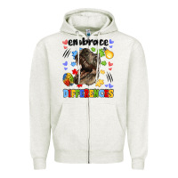 Oatmeal Heather embrace differences Zipper Hoodie - LillyAllenDesigns