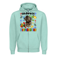 Seafoam embrace differences Zipper Hoodie - LillyAllenDesigns