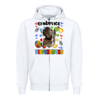 White embrace differences Zipper Hoodie - LillyAllenDesigns
