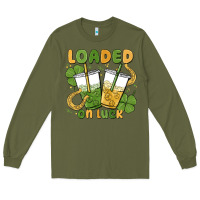 Army Green loaded on luck Long Sleeve Tee - MaliasSmallBusiness