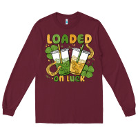 Burgundy loaded on luck Long Sleeve Tee - MaliasSmallBusiness
