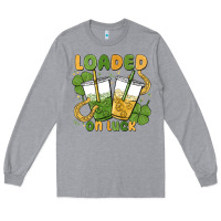 Heather Grey loaded on luck Long Sleeve Tee - MaliasSmallBusiness