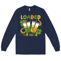 Navy loaded on luck Long Sleeve Tee - MaliasSmallBusiness