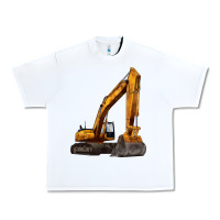 White excavator Urban Heavy Tee - LillyAllenDesigns