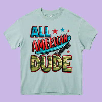 All American Dude Heavy Core Tee Designed By Zillion Design Studio