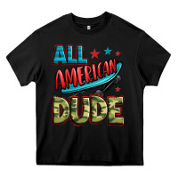 Black all american dude Heavy Core Tee - Zillion Design Studio