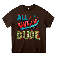 Chocolate Brown all american dude Heavy Core Tee - Zillion Design Studio